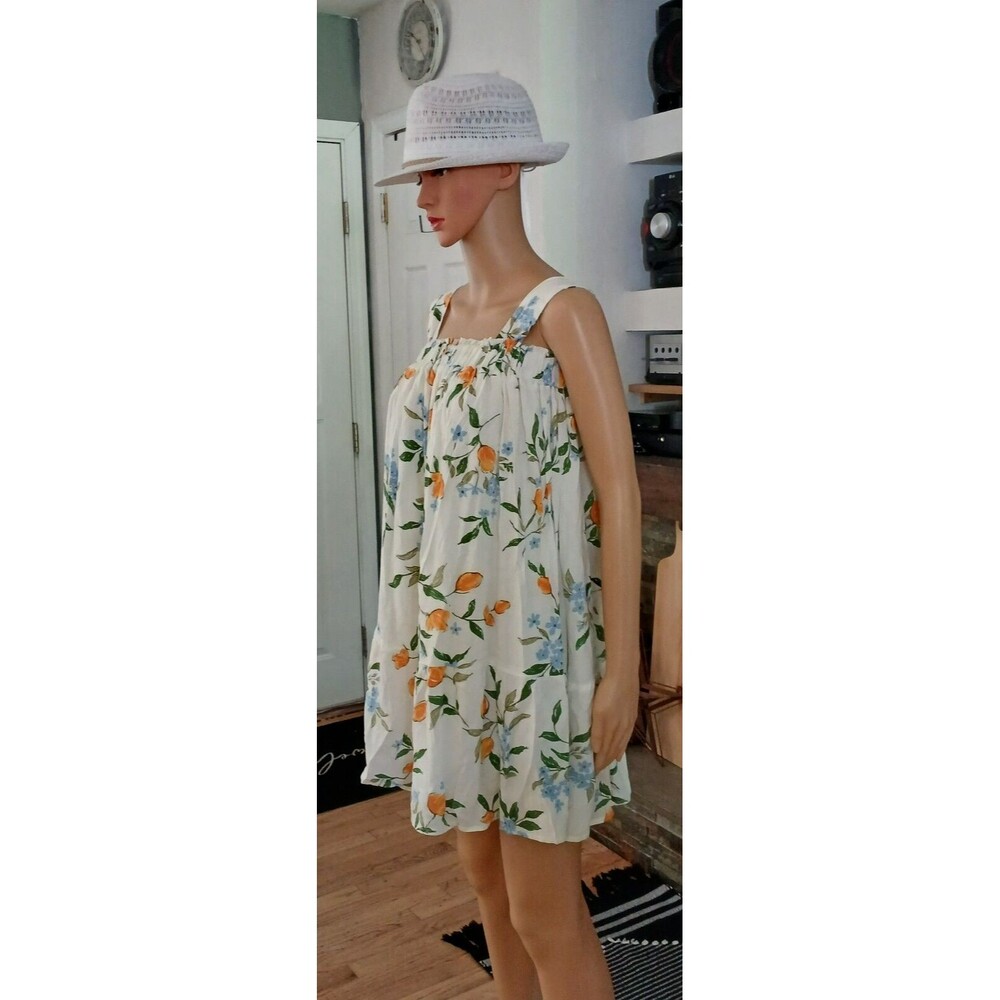 Babydoll Sundress Cottage Coastal Boho Shabby Eco Vero Fiber Beachy Dress Medium - Picture 6 of 16